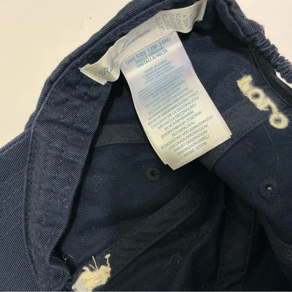 Ralph Lauren Dark Blue Cap with Light Yellow Embroidery